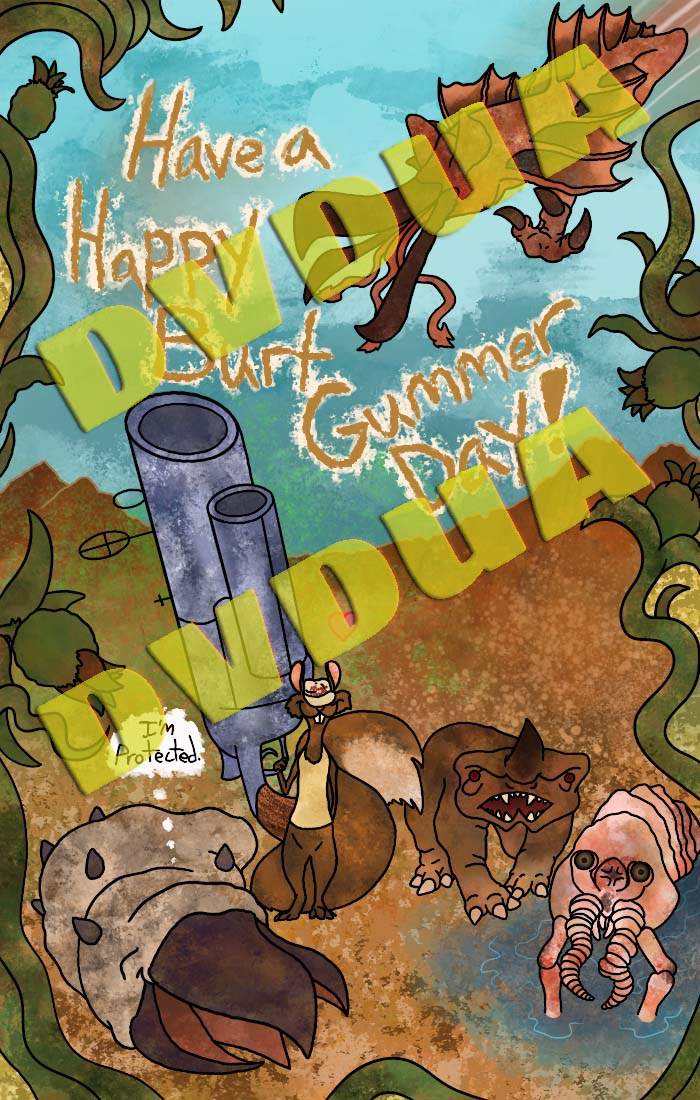 Original Artwork Print: Happy Burt Gummer Day, Tremors Fans! (image for) Original Artwork Print: Happy Burt Gummer Day, Tremors Fans!